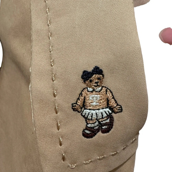 Teenie Weenie All That Bear Tan Khaki Double Breasted Belted Trench Coat Size S - Picture 9 of 16